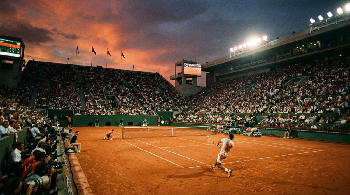 Tennisbaan met bookmaker odds voor live tennis weddenschappen